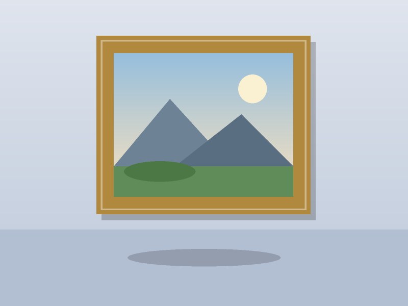 Oil landscape painting, F10, framed