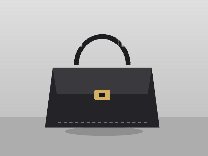 Black leather handbag, excellent condition
