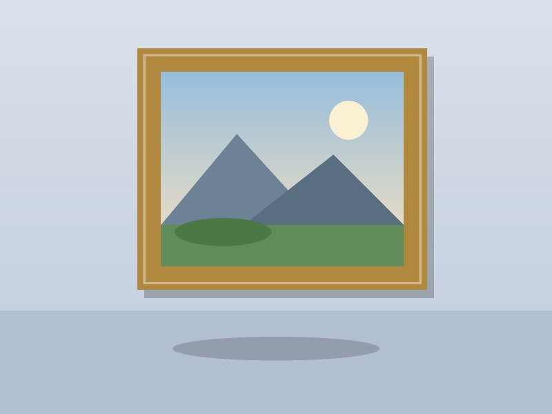 Oil landscape painting, F10, framed